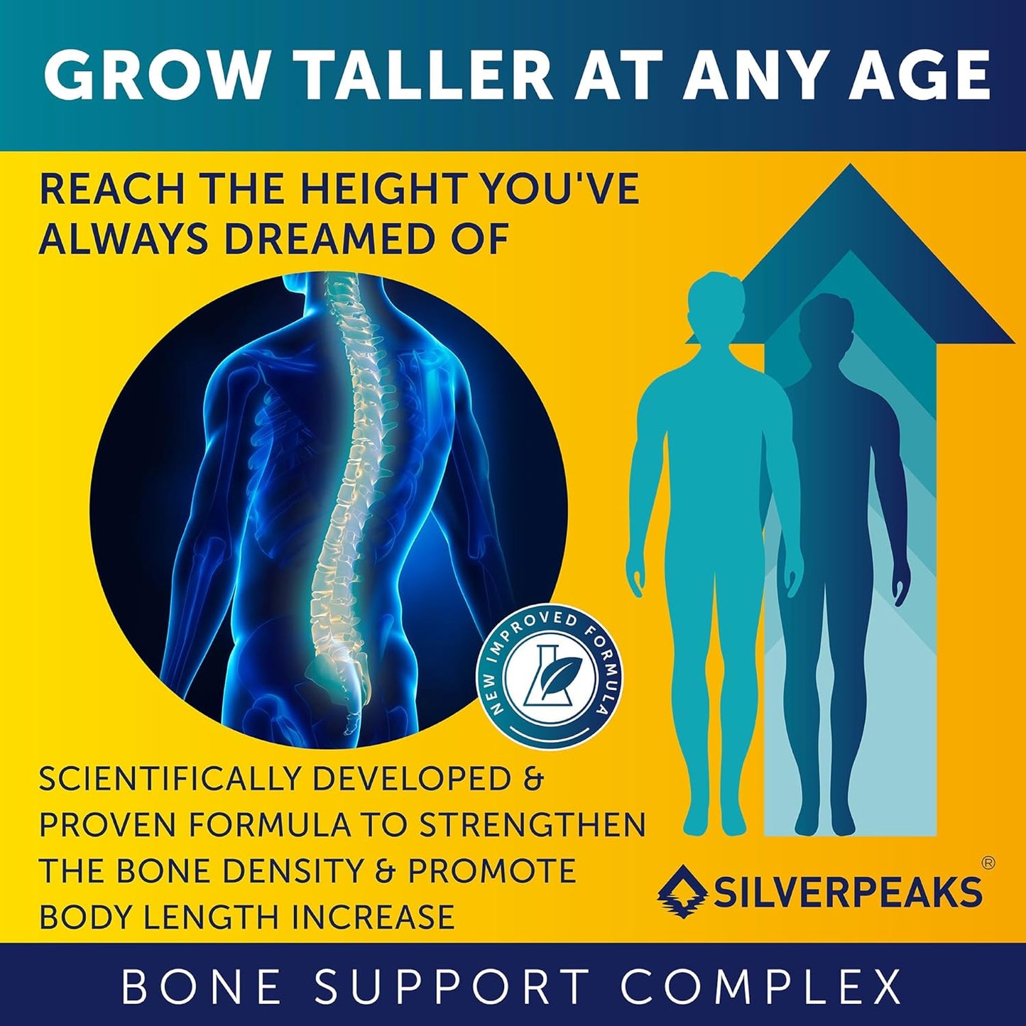 Height Growth Maximizer Capsules - Natural Supplement for Enhanced Bone Growth in Adults, Teens, and Children, Enriched with Calcium, Made in the USA, Hormone-Free