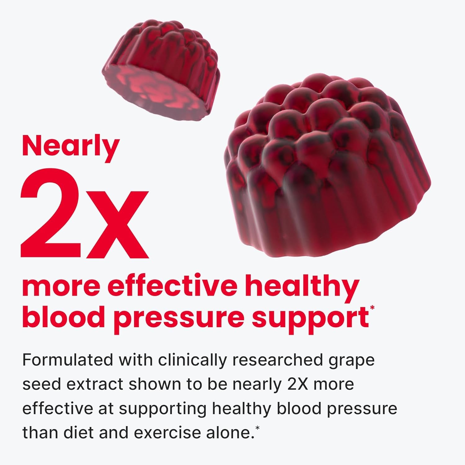 Humann Superbeets Heart Gummies - Beet Gummy with Energy Support, Grape Seed Extract & Beetroot Powder, Sugar Free - Pomegranate Berry Flavor, 60 Count