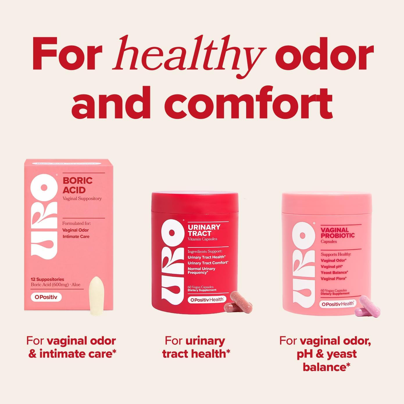O Positiv URO Urinary Tract Health Supplement for Women, 60 Count (Pack of 1) - Urinary Support Vitamins with Pacran Complete Cranberry Extract, D-Mannose, & Vitamin C - Vegan & Gluten-Free