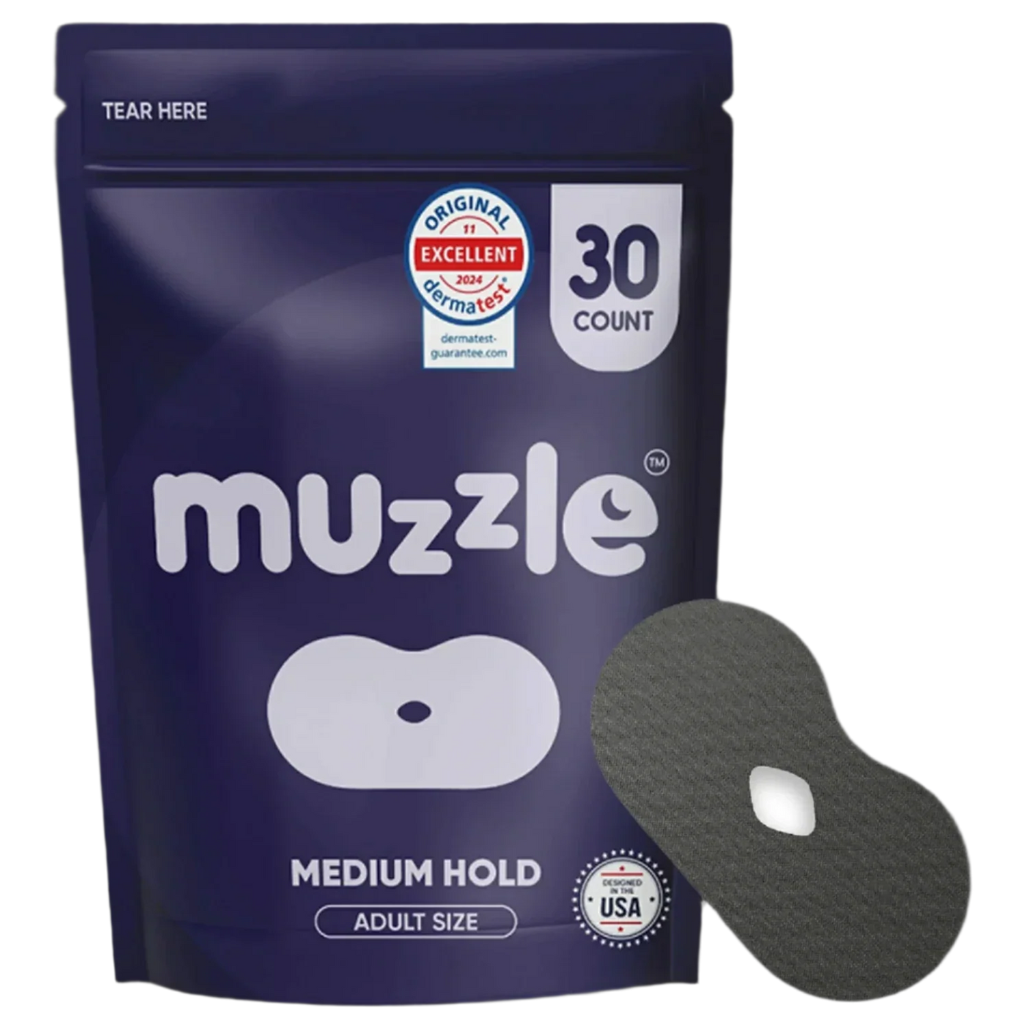 Muzzle® Mouth Tape for Adults (Medium Hold)