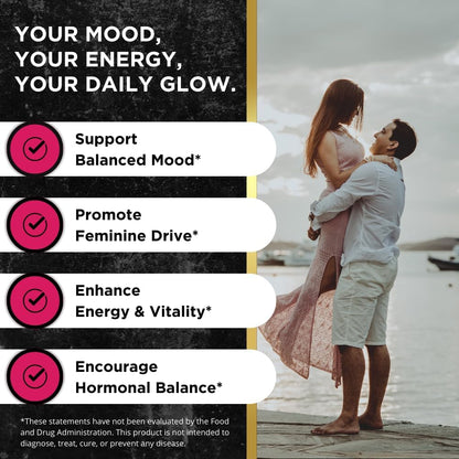 UNALTERED Hormone Balance & Mood Support for Women - Naturally Supports Hormonal Balance & Energy with Tribulus Terrestris & Red Maca Root Extract - Dietary Supplement - 90 Vegan Capsules
