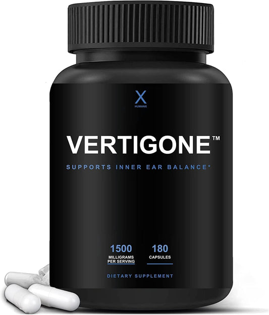 HUMANX Vertigone - Vertigo Relief - Time-Tested Ingredients - Ancient Natural Inner Ear Balance Supplement - Relieves Dizziness, Nausea, Spinning & Swaying Sensations - Non GMO - Dizzy Aid Pills