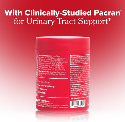 O Positiv URO Urinary Tract Health Supplement for Women, 60 Count (Pack of 1) - Urinary Support Vitamins with Pacran Complete Cranberry Extract, D-Mannose, & Vitamin C - Vegan & Gluten-Free