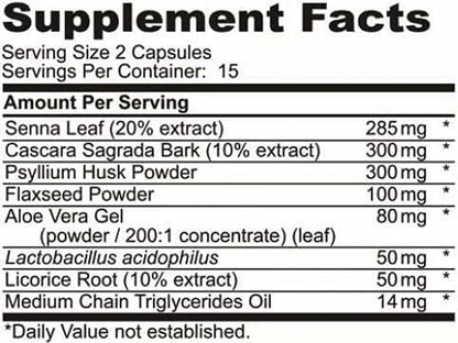 Research Labs 15 Day Colon Cleanse & Detox for Less Bloat Flat Tummy W/Probiotics - 2 Fer 1 - Constipation Relief - Flushes Toxins, Boosts Energy. Clinically Researched Safe and Effective Formula