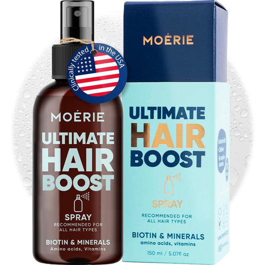 Moerie Ultimate Hair Growth Spray Designed to Strengthen & Stop Hair Loss - 100% Natural Serum for with over 100 Minerals, Vitamins & Amino Acids - Fresh Scent - 5.07 Fl. Oz