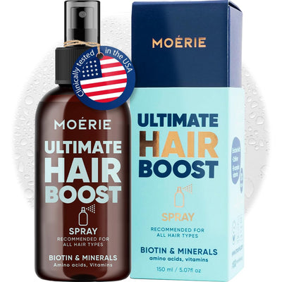 Moerie Ultimate Hair Growth Spray Designed to Strengthen & Stop Hair Loss - 100% Natural Serum for with over 100 Minerals, Vitamins & Amino Acids - Fresh Scent - 5.07 Fl. Oz