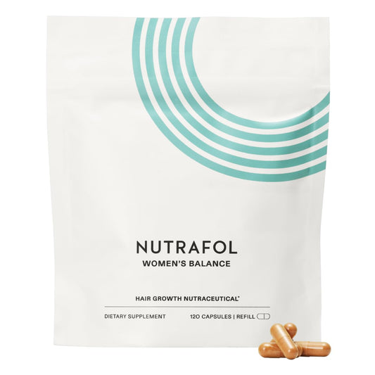 Nutrafol Women'S Balance Hair Growth Supplements, Ages 45 and Up, Clinically Proven for Visibly Thicker Hair and Scalp Coverage in 3-6 Months, Dermatologist Recommended - 1 Month Supply Refill Pouch