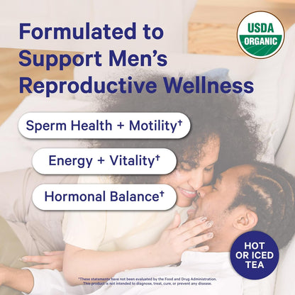 Blue Stork Men'S Fertility Tea: Organic Fertility Supplements for Men, Green Tea, Maca Root, and Ginkgo Biloba for Male Reproductive Health, Mint, 15 Sachets