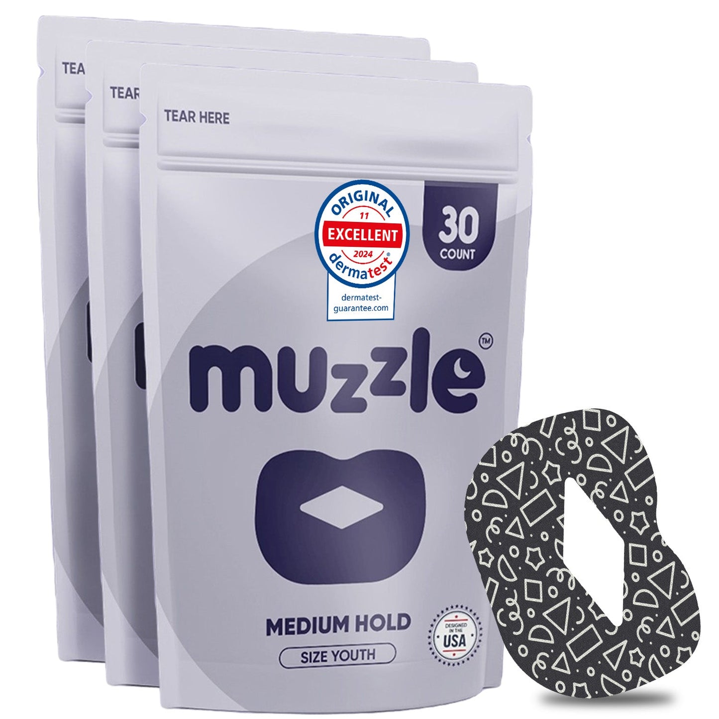 Muzzle® Mouth Tape For Youth (Medium Hold)