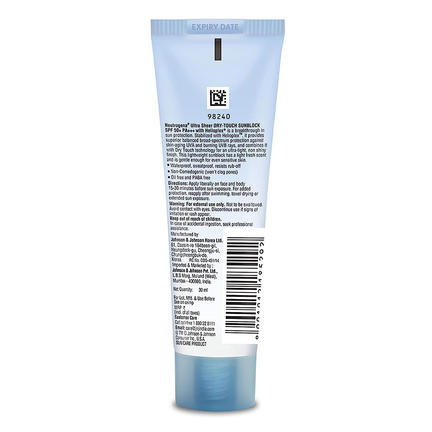2 LOT X Neutrogena Ultrasheer Dry-Touch Sunblock SPF 50+ - (30 Ml)