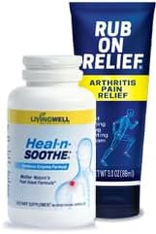 HEAL-N-SOOTHE Rub on Relief, Joint Support Bundle (1 Bottle, 1 Tube)