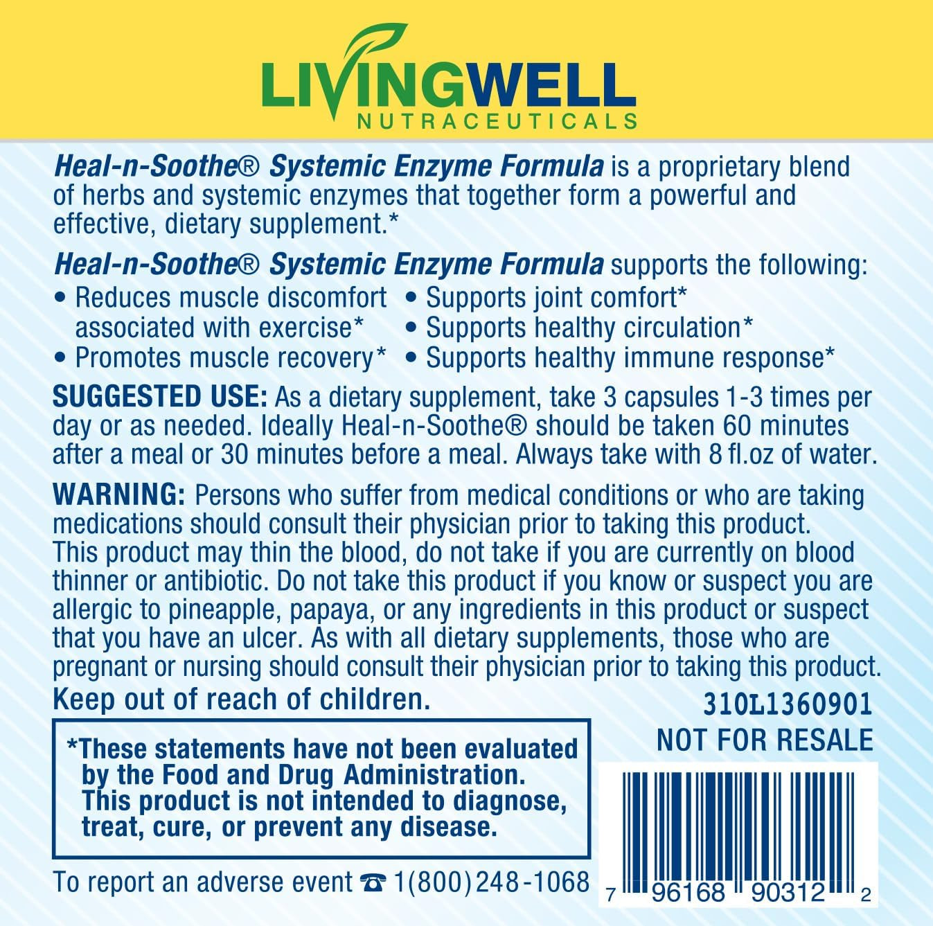 HEAL-N-SOOTHE Proteolytic Enzymes - Natural Joint Support Supplement - Unique Blend of Bromelain, Papain, Boswellia, and Turmeric - 2Pk - 90 Count Bottles