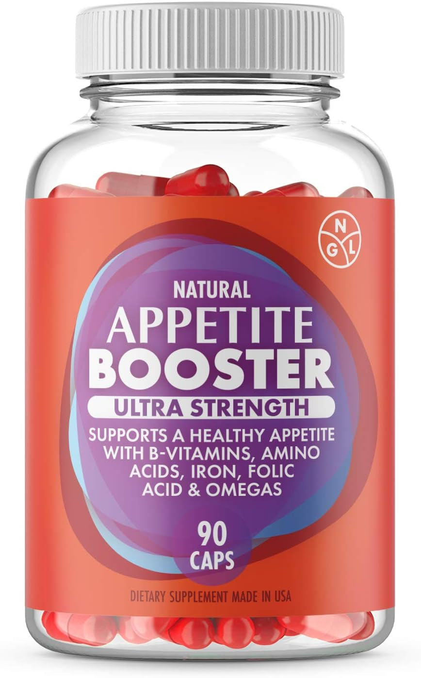 NGL Appetite Booster Pills Extra Strength for Adults Fortified with Lysine, Folic Acid, Iron, Thiamine, B Complex