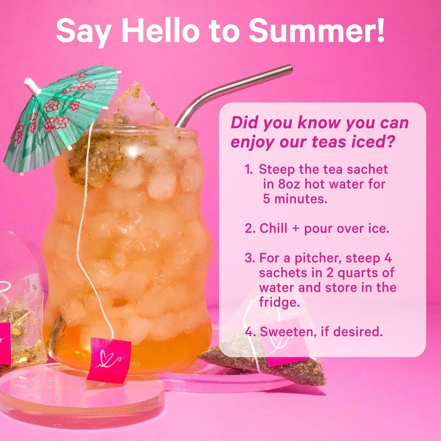 Pink Stork Fertility Tea for Conception and Hormone Balance with Organic Mint, Vitex, and Red Raspberry Leaf, Caffeine Free - Mint, 15 Sachets, Hot or Iced