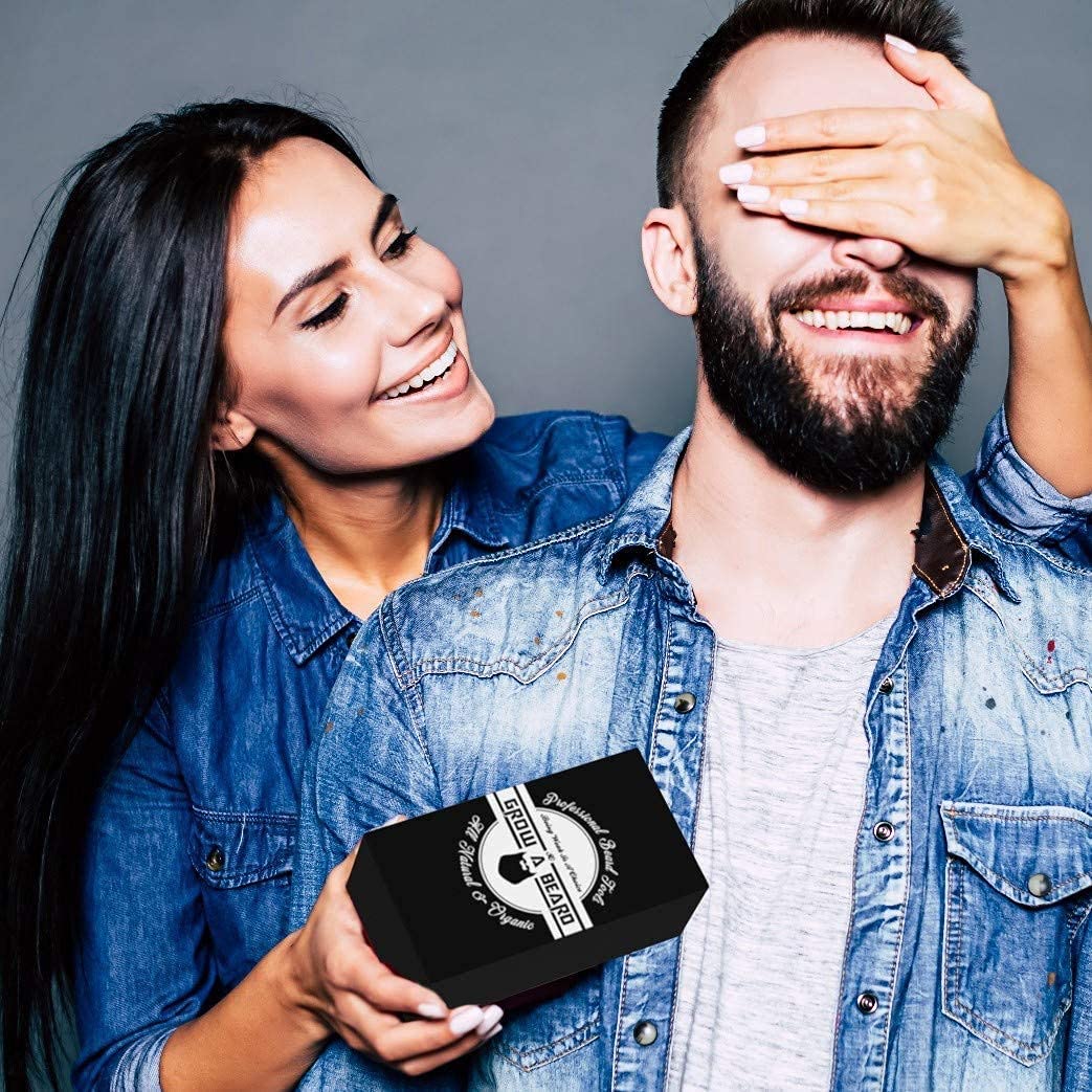 Beard Brush For Men - Beard Comb Set w/Mustache Scissors Grooming Kit, Natural Boar Bristle Brush, Dual Action Wood Comb, And Travel Bag Great For Christmas Gift