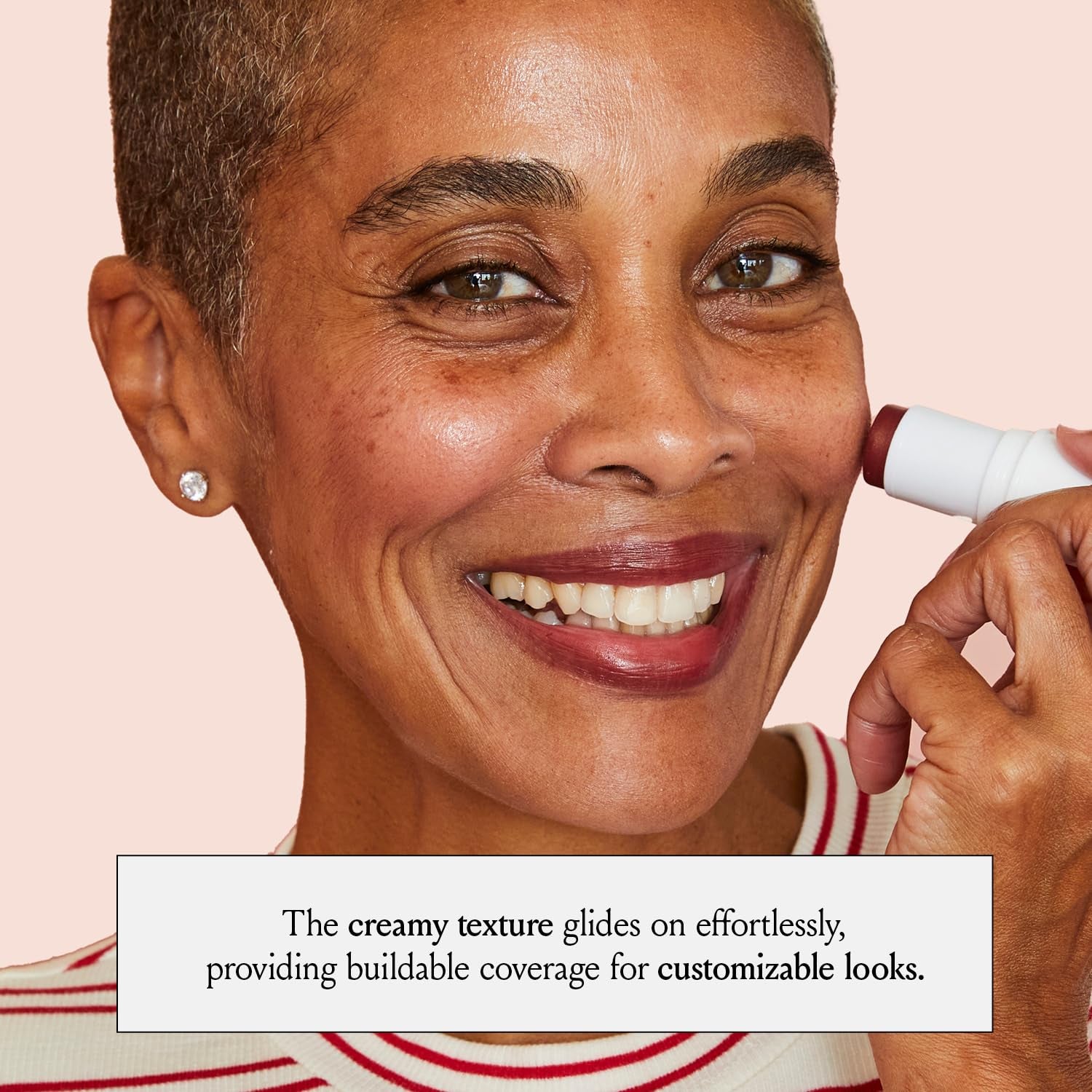 BOOM! by Cindy Joseph Boomstick Berry - All-In-One Cream Blush for Cheeks, Eyes & Lips - Long-Wearing, Blendable Makeup Blush Stick for Mature Skin - Cruelty-Free Lip Cheek Tint with Skincare Benefits