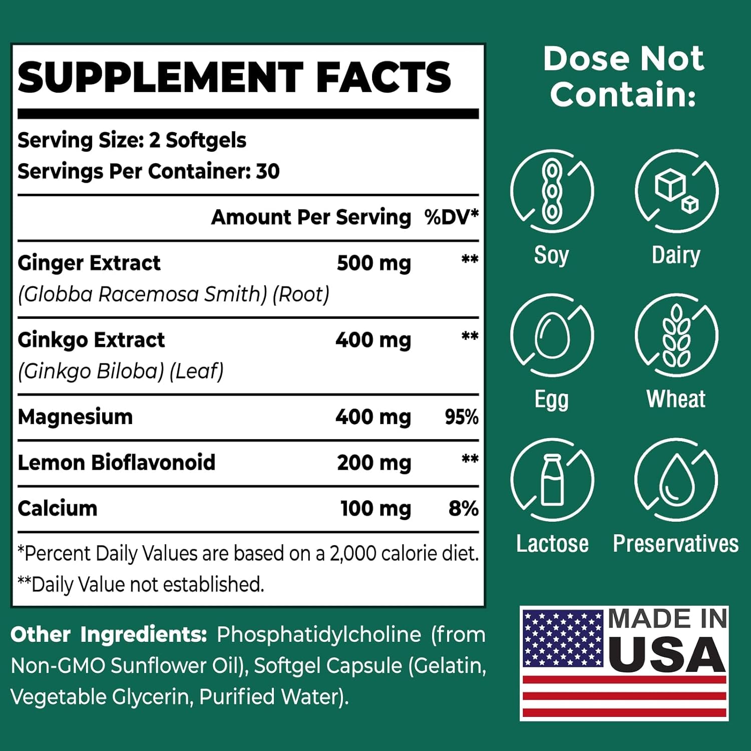 Liposomal Vertigo Supplement 1600MG, Advanced Absorption Formula, Natural Inner Ear Balance Supplement with Ginger & Ginkgo Biloba Extract, 60 Softgels, 30-Day Supply