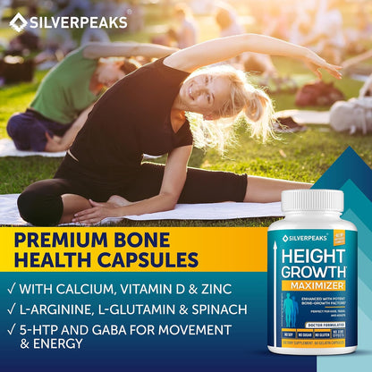 Height Growth Maximizer Capsules - Natural Supplement for Enhanced Bone Growth in Adults, Teens, and Children, Enriched with Calcium, Made in the USA, Hormone-Free