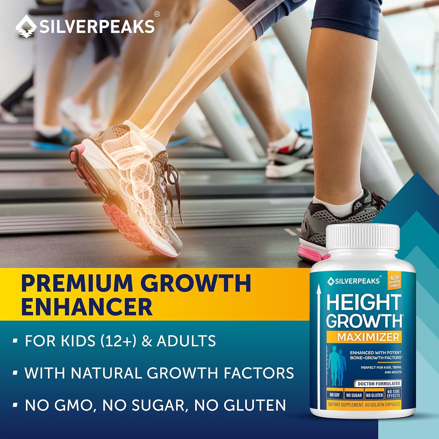 Height Growth Maximizer Capsules - Natural Supplement for Enhanced Bone Growth in Adults, Teens, and Children, Enriched with Calcium, Made in the USA, Hormone-Free