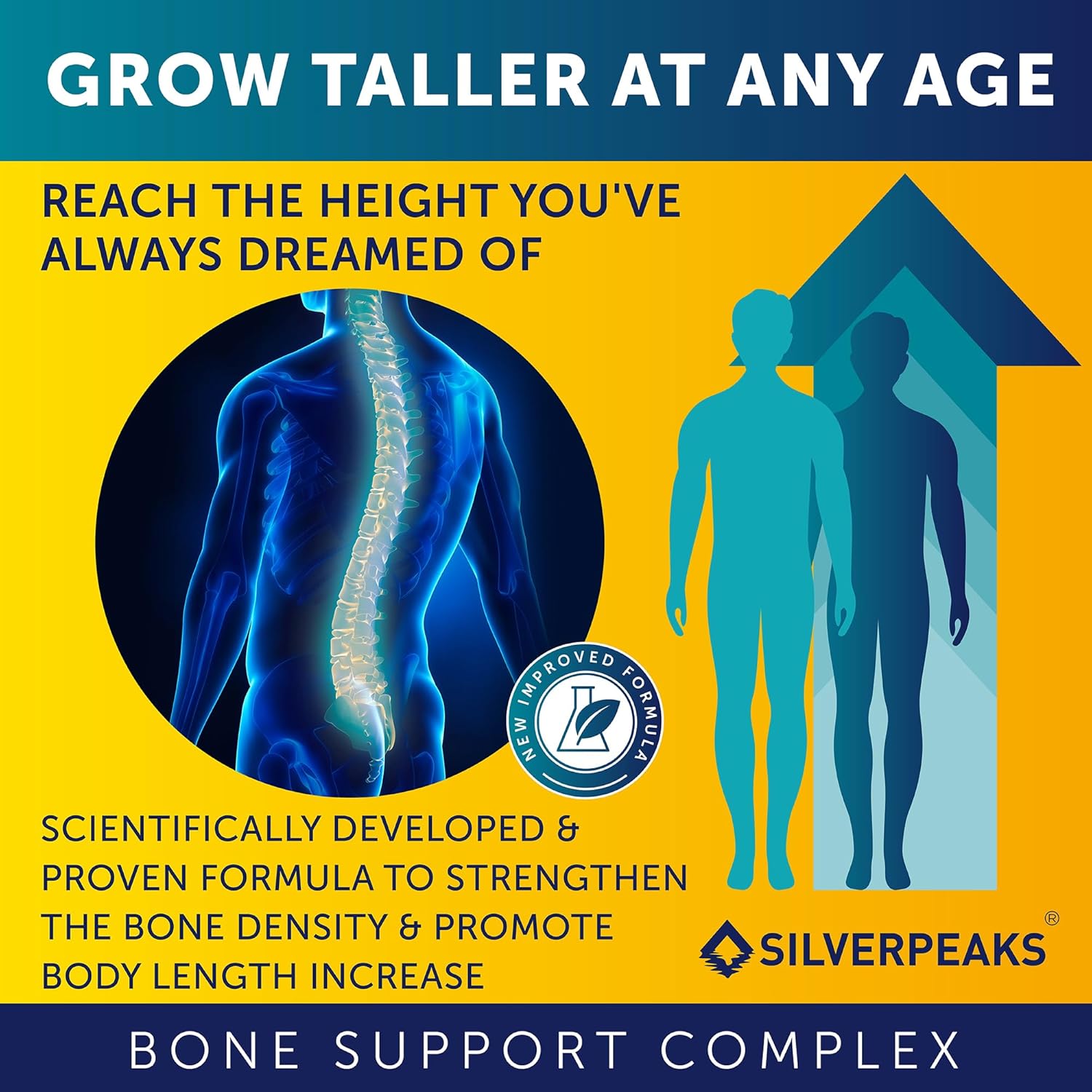 Height Growth Maximizer Capsules - Natural Supplement for Enhanced Bone Growth in Adults, Teens, and Children, Enriched with Calcium, Made in the USA, Hormone-Free