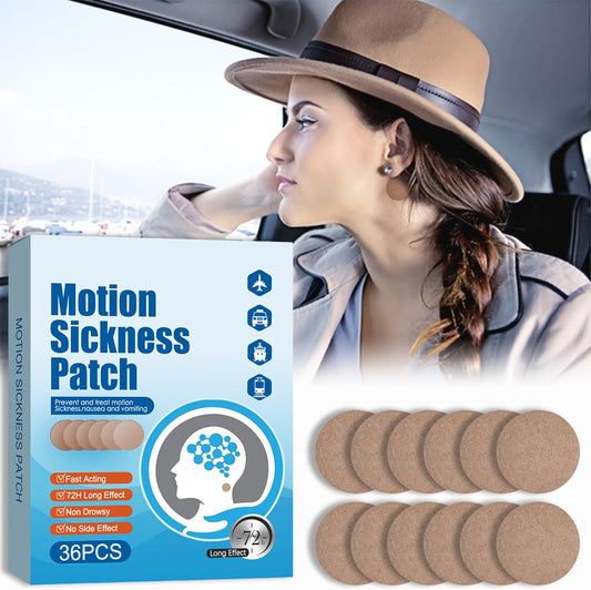 Ultimate Motion Sickness Relief Patches - Fast-Acting Treatment for Dizziness, Nausea, and Vertigo - Perfect for Travel by Cruise, Car, Boat, and Airplane - 36 Count
