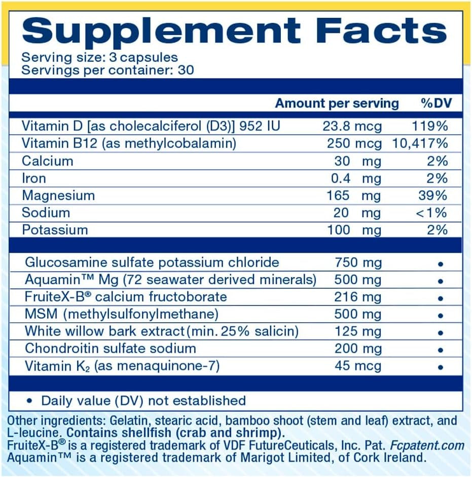 Glucosamine, Chondroitin, MSM, and Fruitex-B Joint Support Supplement - 90Ct