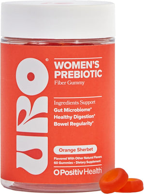 O Positiv URO Fiber Gummies for Adults, 60 Count (Pack of 1) - Prebiotic Chicory Root Inulin Fiber Supplement - Daily Gummy Fiber for Digestive Gut Health - Non-Gmo, Vegan & Cruelty-Free