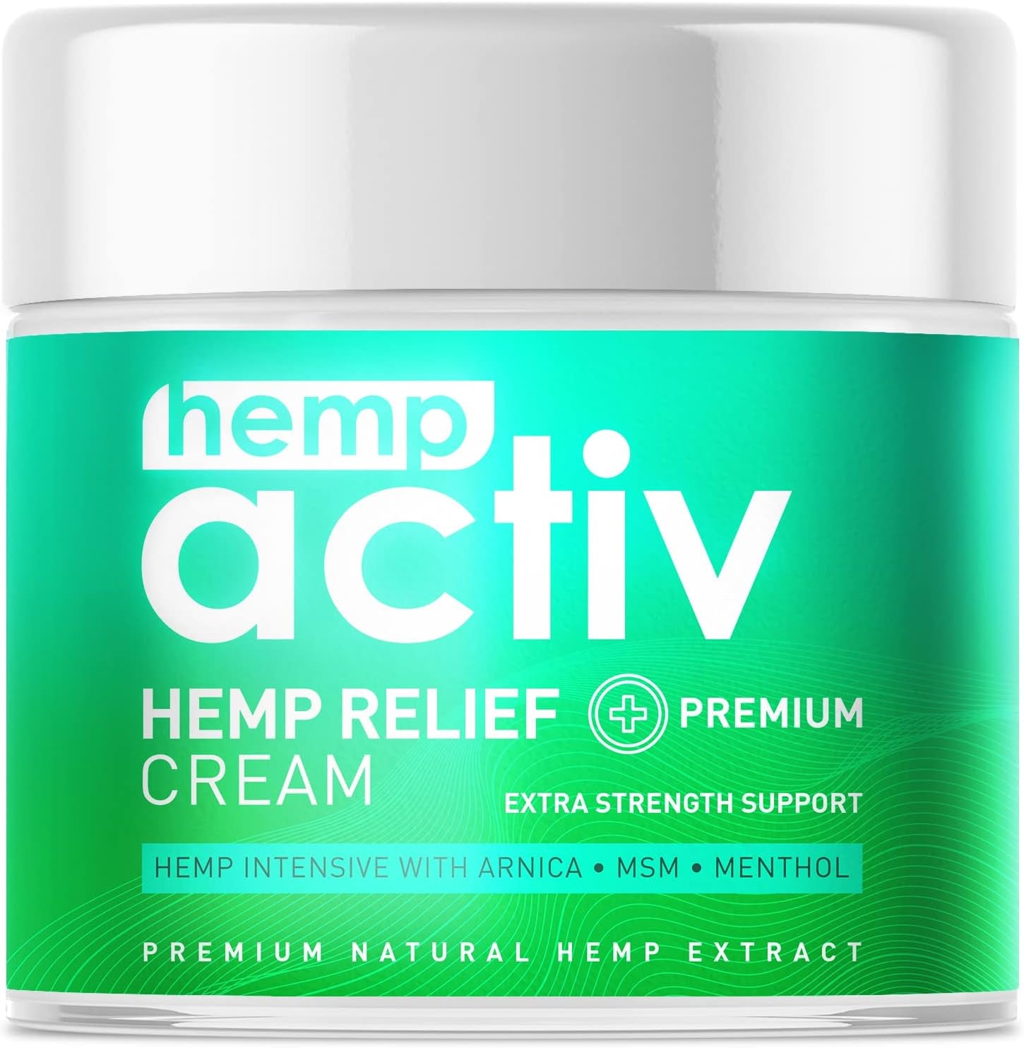 Hemp Cream, Use on Muscles, Neck and Shoulders, Infused with Hemp, Menthol, MSM & Arnica, 4 Fl Oz