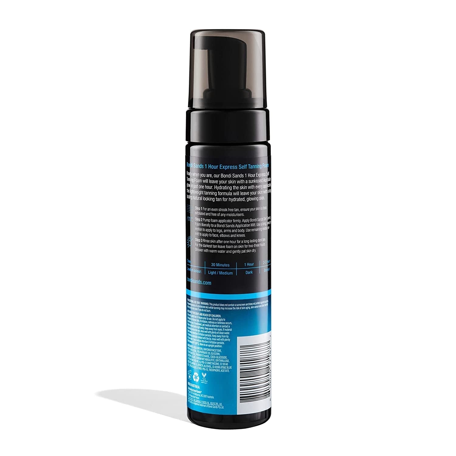Bondi Sands 1 Hour Express Self Tanning Foam | Lightweight, Fragrance Free Self-Tanner for an Even, Streak-Free Tan | 6.76 Fl Oz