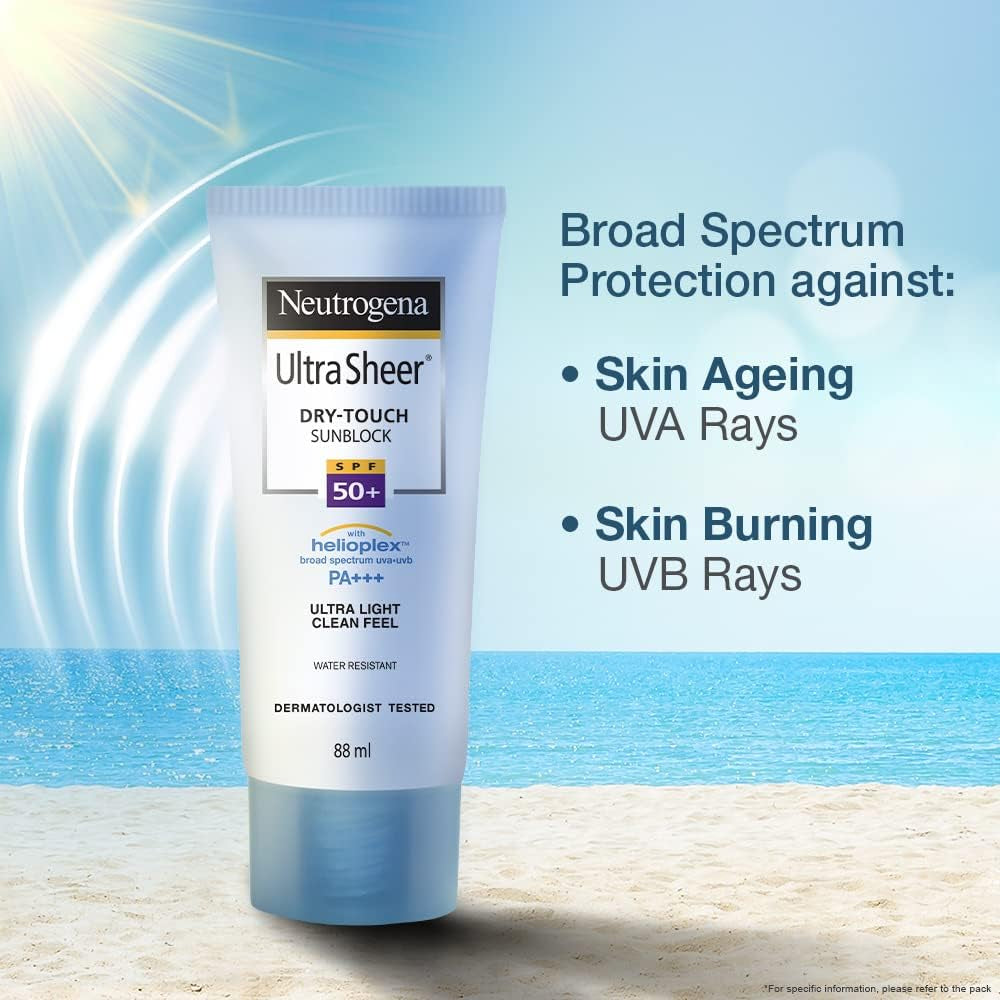 2 LOT X Neutrogena Ultrasheer Dry-Touch Sunblock SPF 50+ - (30 Ml)