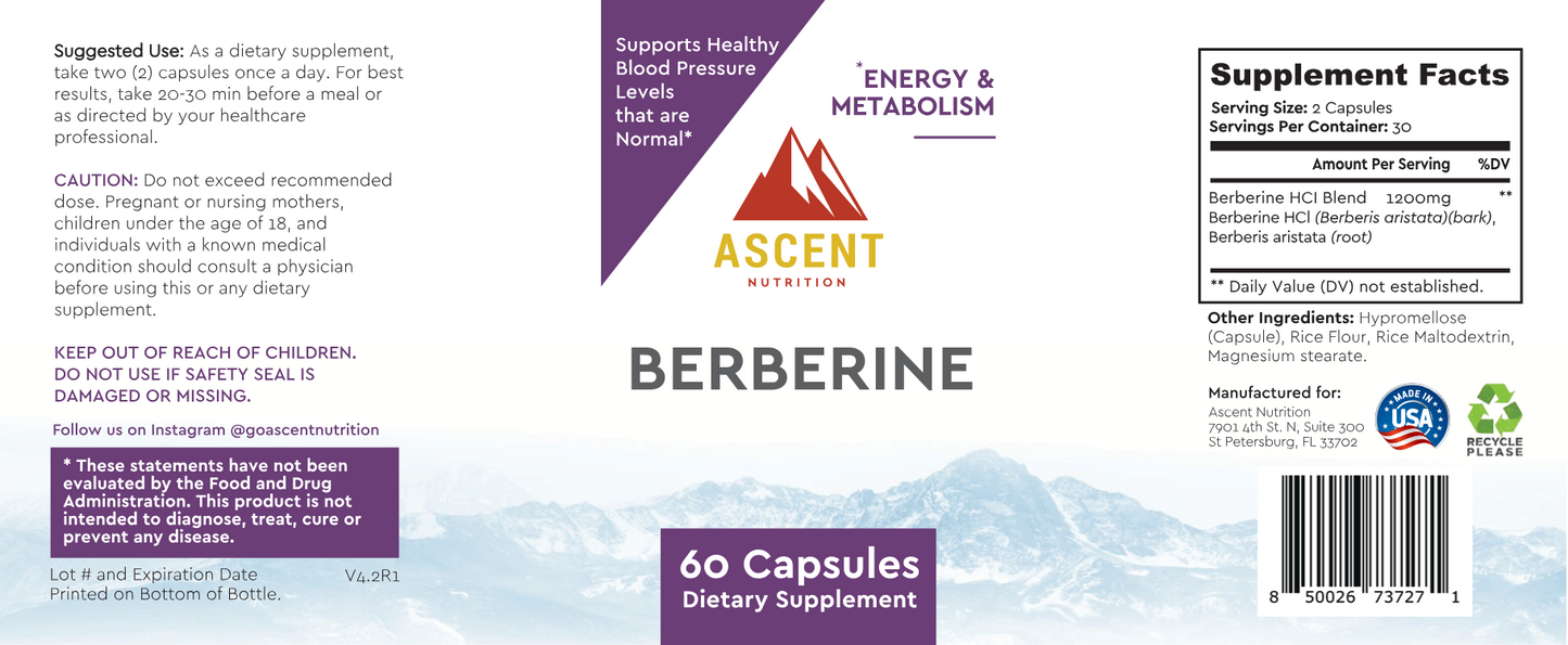 Berberine Complex, 60 Capsules, 1000 mg