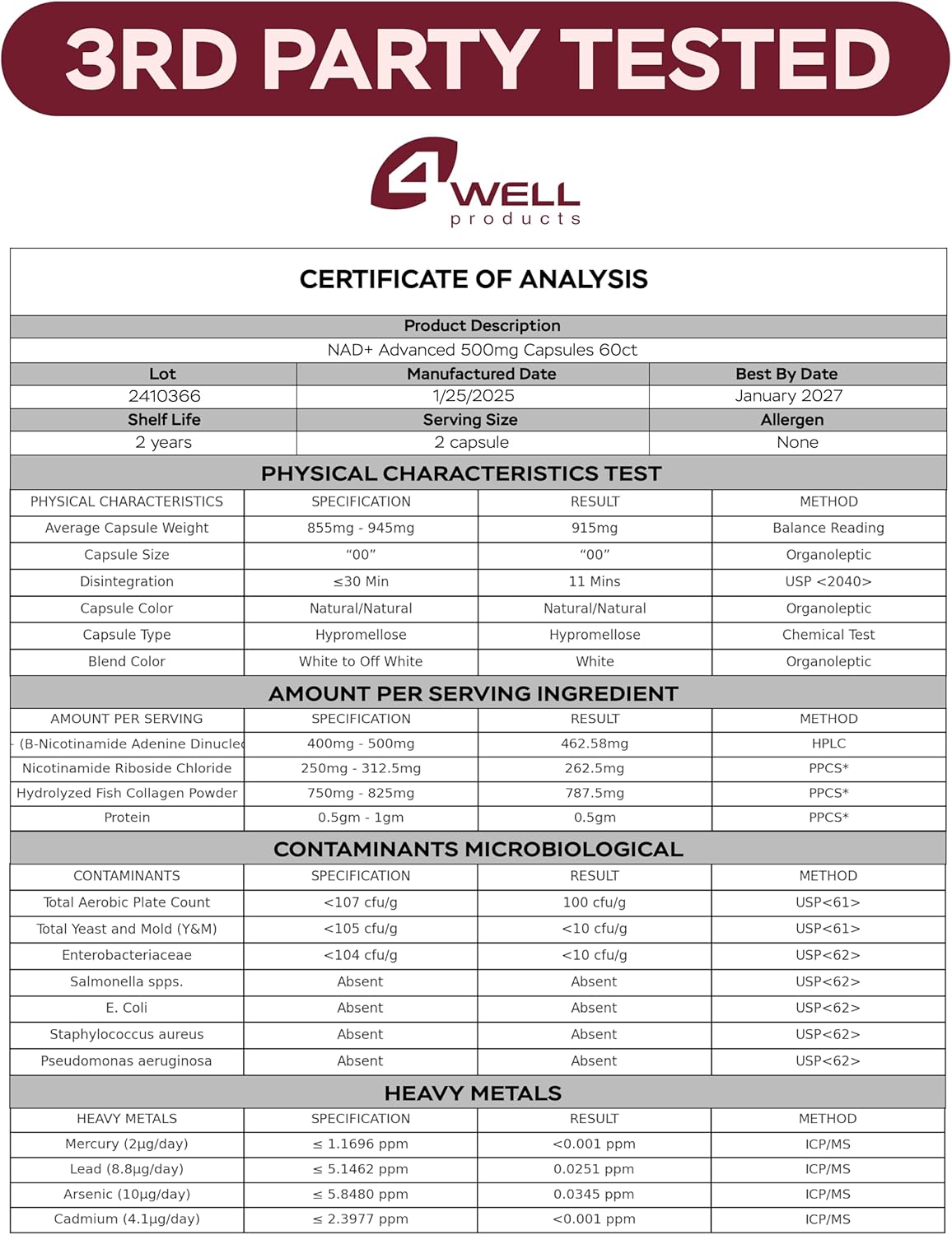 NAD Plus Supplement 1400mg with Nicotinamide Riboside, Collagen - 60 Capsules
