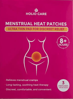Holio Care Menstrual Heat Patches — Fast-Heating, Long-Lasting Warmth for Period Comfort | Up to 8–10 Hrs | 3 Discreet Adhesive Patches
