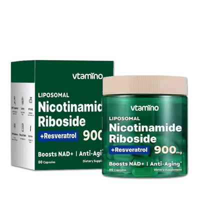 vtamino NAD+ Booster Capsules – Daily Antioxidant Support with Nicotinamide Riboside, Resveratrol & Quercetin for Skin Brightening & Cellular Renewal