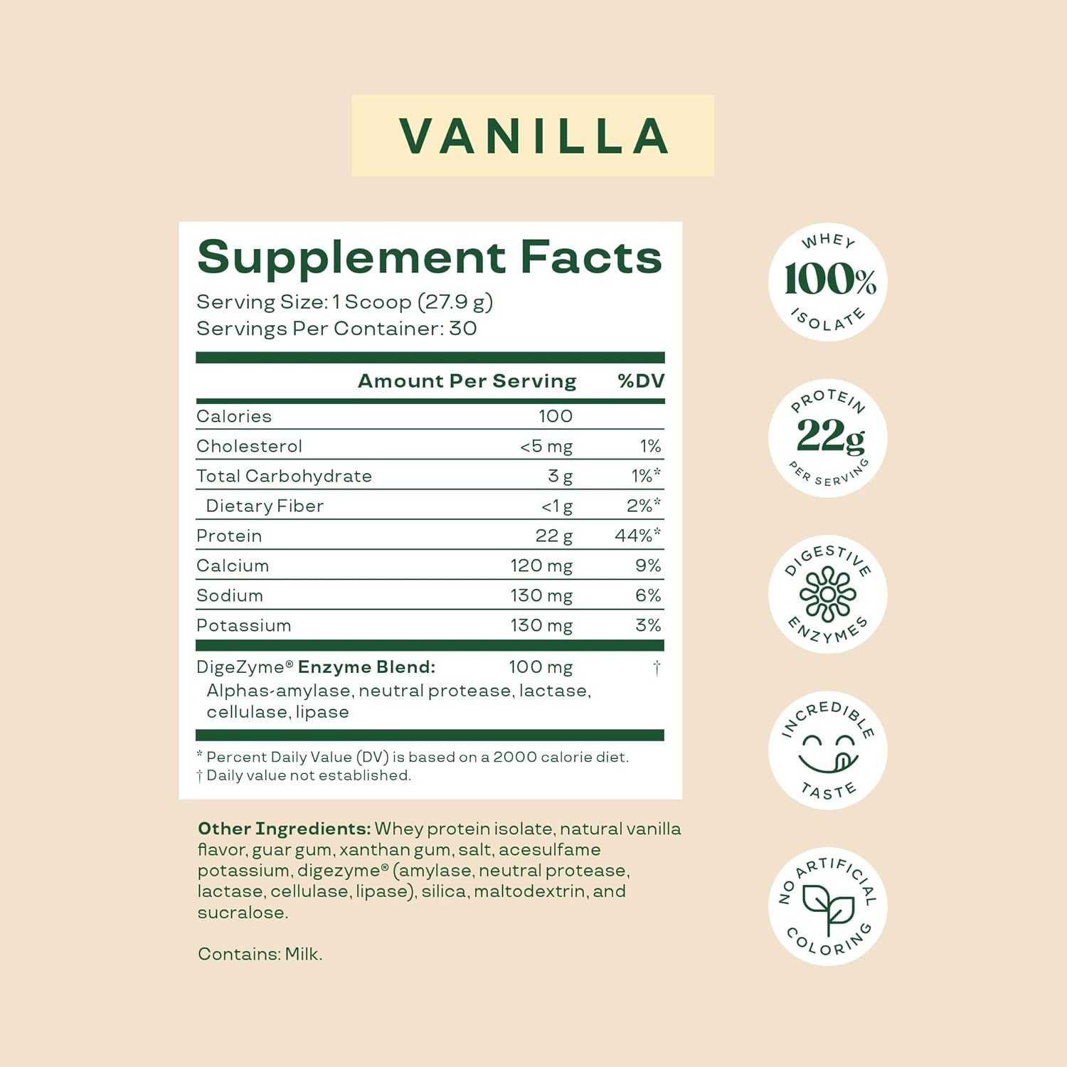 Bloom Nutrition Whey Isolate Protein Powder, Vanilla - Pure Iso Post Workout Recovery Drink Blend, Smoothie Mix with Digestive Enzymes for Gut Health - Low Carb, Keto & Zero Sugar Added