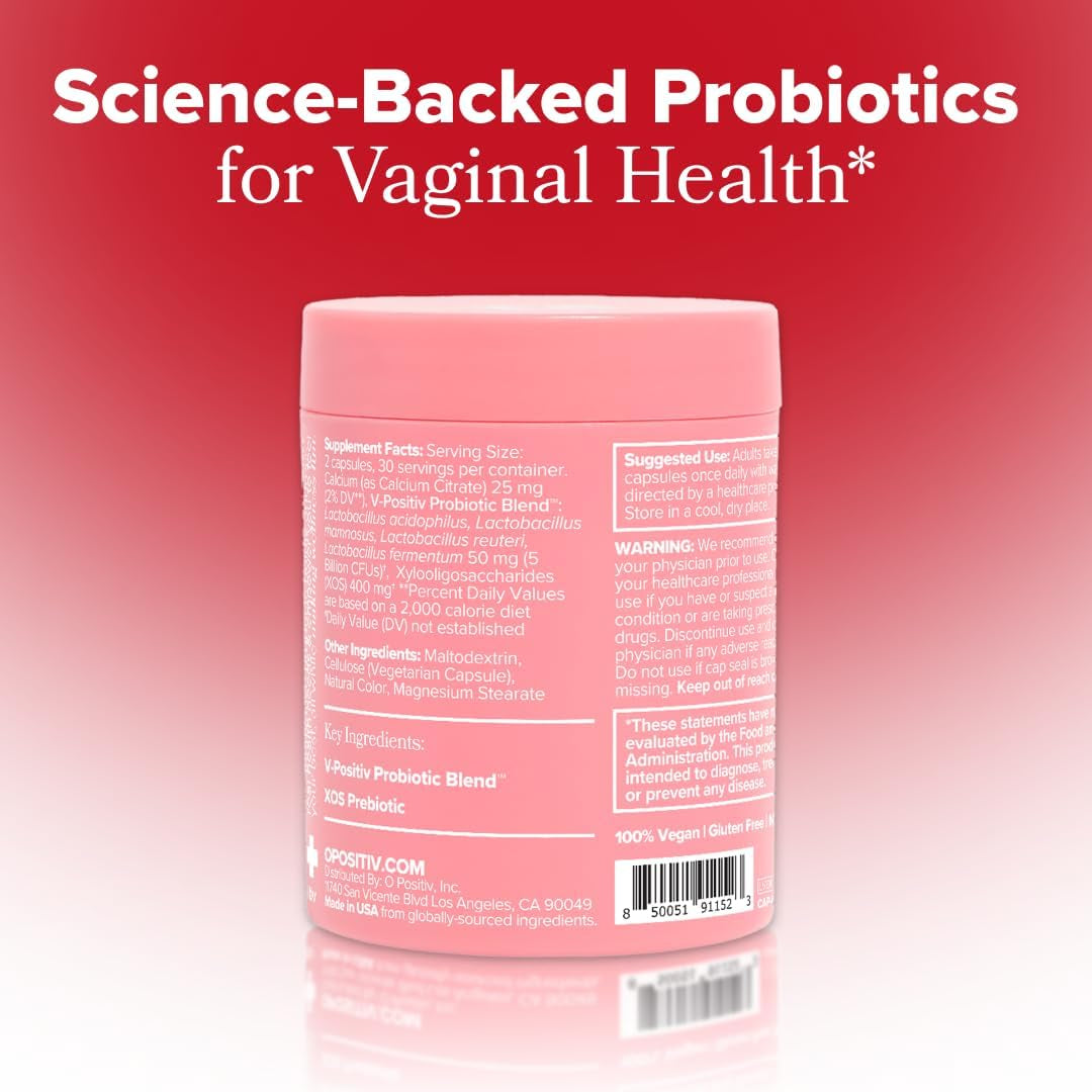 O Positiv URO Vaginal Probiotics for Women Ph Balance with Prebiotics & Lactobacillus Probiotic Blend - Vaginal Health Supplement - Promote Healthy Vaginal Odor & Vaginal Flora, 60 Count (Pack of 3)