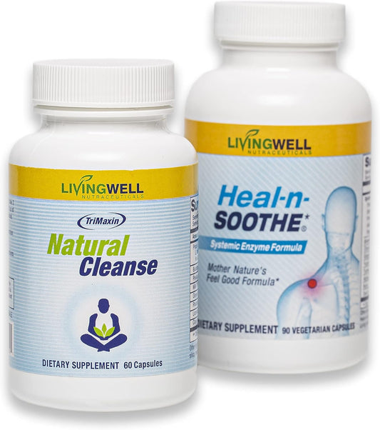 HEAL-N-SOOTHE Natural Cleanse Supplement Proteolytic Enzyme and Natural Digestive Health Supplement