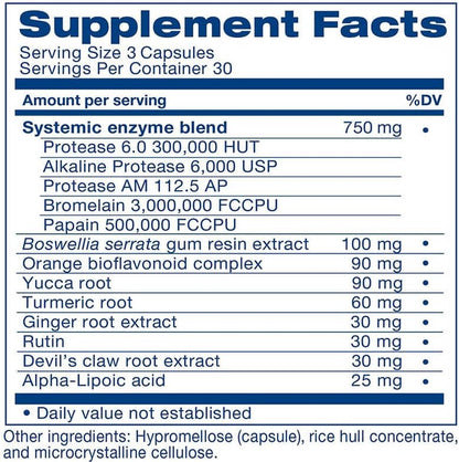 HEAL-N-SOOTHE Proteolytic Enzymes - Natural Joint Support Supplement - Unique Blend of Bromelain, Papain, Boswellia, and Turmeric - 2Pk - 90 Count Bottles
