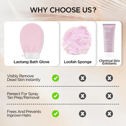 100% Natural Korean Viscose Exfoliating Glove – Deep-Cleansing Body Mitt for Skin Brightening, Smoothing & Whitening | Eco-Friendly & Reusable