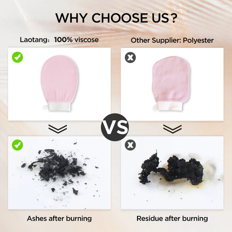 100% Natural Korean Viscose Exfoliating Glove – Deep-Cleansing Body Mitt for Skin Brightening, Smoothing & Whitening | Eco-Friendly & Reusable