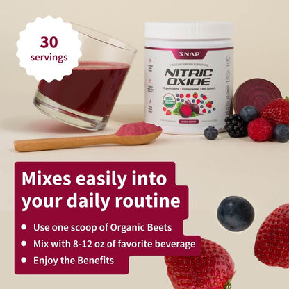Nitric Oxide Organic Beets - Original Berry Flavor - 3 Month Supply